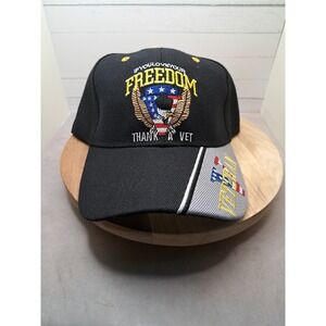 If You Love Your Freedom Thank A Vet Veteran Military Cap Baseball Adjustable